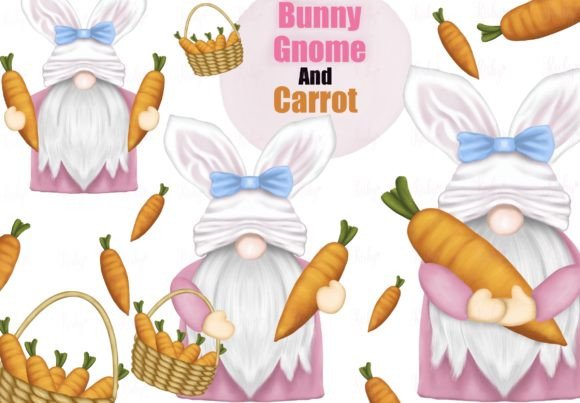 Download Easter Bunny Gnome and Carrot Clipart. - Premium Resources