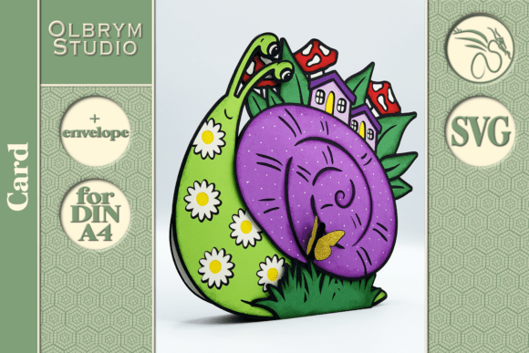 Download Woodland Snail Greeting Card SVG - Greeting Collection