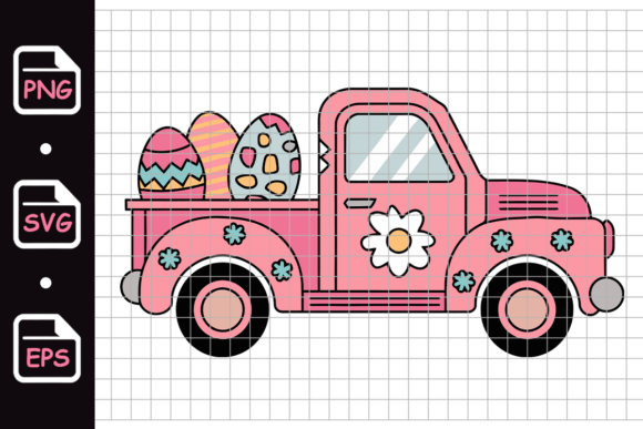 Download Vintage Pink Easter Truck with Eggs - Easter truck Collection