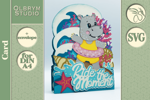 Download Hippo Summer Vacation Greeting Card SVG - Greeting Collection